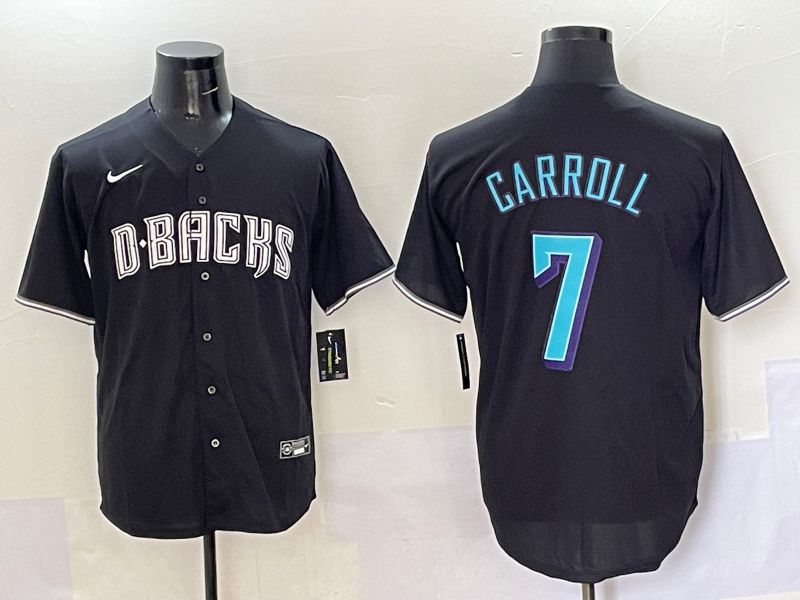Men 2025 Arizona Diamondback #7 Garroll Black Joint Name Nike MLB Jersey style 6->arizona diamondback->MLB Jersey